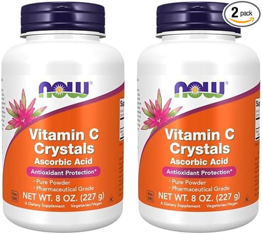 NOW Supplements, Vitamin C Crystals (Ascorbic Acid) Powder, Antioxidant Protection*, 8-Ounce (Pack of 2)