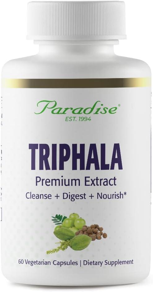 Paradise Herbs Triphala Extract, Super Potent, Ultra Pure, Vegan, Non GMO, Gluten Free, 60 Vegetarian Capsules