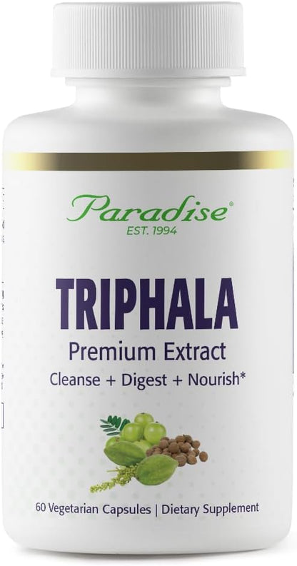 Paradise Herbs Triphala Extract, Super Potent, Ultra Pure, Vegan, Non GMO, Gluten Free, 60 Vegetarian Capsules