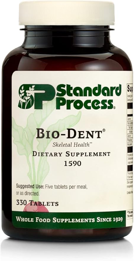 Standard Process Inc. Bio-Dent - Whole Food Supplement for Skin, Muscle, and Bone Health - Calcium, Licorice Root, Manganese, Phosphorus - 330 Tablets