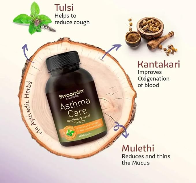 Healthy Lungs 120 Capsules, Ayurvedic Healthy Supplements for Men and Women, Rich in Tulsi (Holy Basil) & Other Herbs - 100% Natural, No Added Chemicals and Gluten Free, 120 Capsules