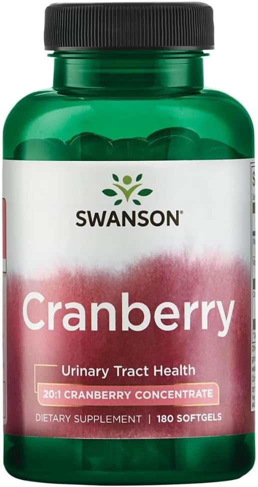 Swanson Cranberry - Supports Urinary Tract Health, Bladder Control & Promotes Healthy Kidney Function - Supplement Made with 20:1 Cranberry Juice Concentrate - (180 Softgels)