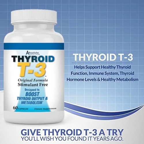 Thyroid T3 Radical Metabolic Support for Women and Men, Energy and Focus, Healthy Thyroid Function, Natural Formula, Non-GMO, No Caffeine, 2 Pack 60 Servings, 120 Capsules