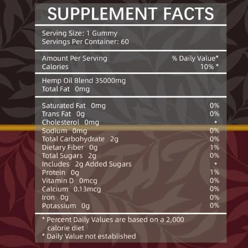 Organic Greek Best Tasting Hemp Gummie Bears 35,000 MG Natural, Muscle Relax, Sleep Calm, Stress Relief NO THC Natural Vitamins USA