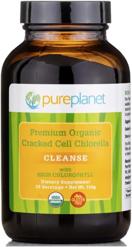 PURE PLANET Cracked Cell Chlorella Organic 4oz Powder