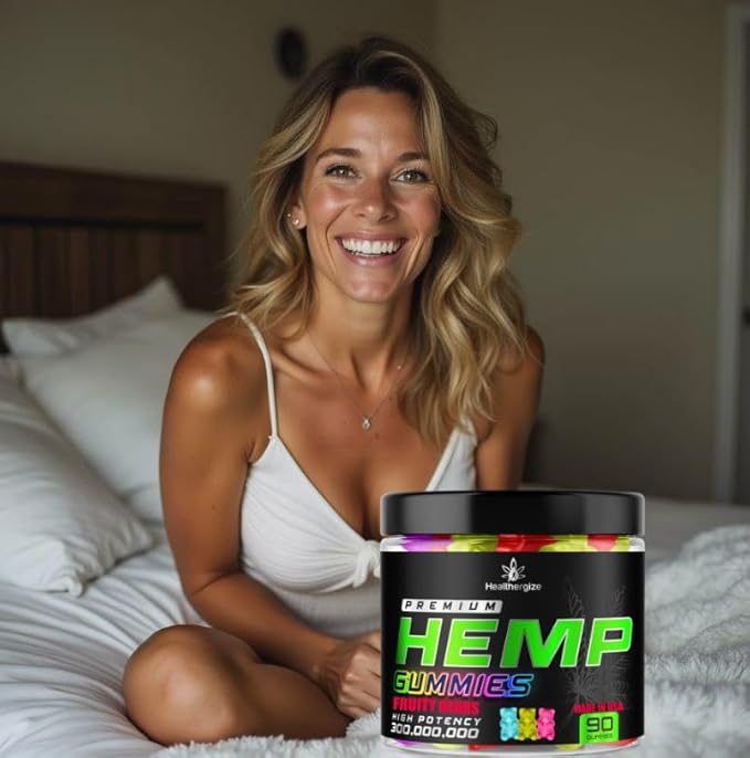 Hemp Gummies Premium Hemp Oil Gummy Bears Edibles-Natural Calm, Peace and Relaxation-Promote Sleep, Back-Natural Omega 3 6 9-High Potency Hemp-Made in USA