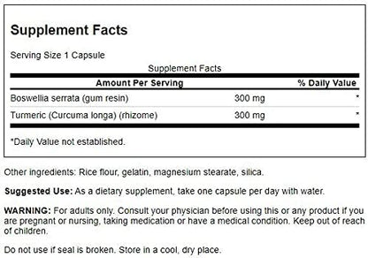 Swanson Full Spectrum Boswellia & Curcumin Natural Wellness Formula - (60 Capsules) (2 Pack)