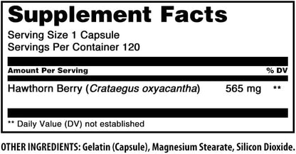 Amazing Formulas Hawthorn Berries Supplement | 565 Mg Per Serving | 120 Capsules | Non-GMO | Gluten Free | Made in USA