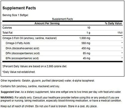 Swanson Super Dpa Fish Oil 1,000 mg 60 Sgels (2 Pack)
