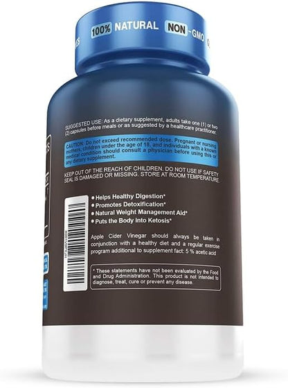 Herbtonics Apple Cider Vinegar with Keto BHB Salts - GLP-1 Support Supplement | Keto Diet Pills for Women & Men | Supports Appetite & Metabolic Function | 240 Keto ACV Capsules