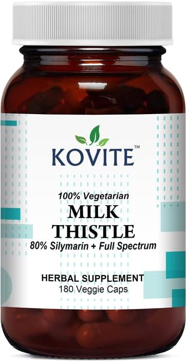 Milk Thistle Standardized 80% Silymarin - Kosher - 180 Vegetable Capsules
