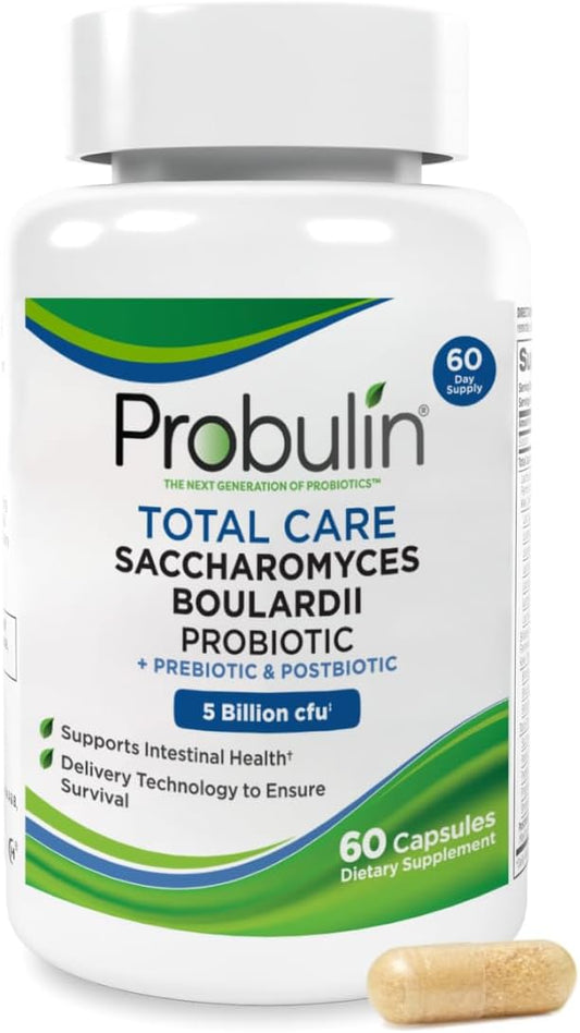 Probulin Total Care Saccharomyces Boulardii Pre + Pro + Postbiotic, 60 Vegan Capsules
