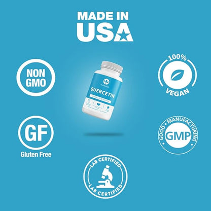 Quercetin 1000mg per Serving | Antioxidant Properties, Overall Health & Immune Support Supplement | 120 Capsules