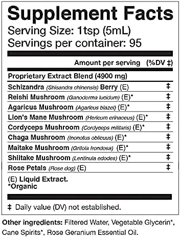 Anima Mundi Apothecary Soma 7 Mushroom Adaptogenic Elixir - Mushroom Liquid Extract Tincture with Reishi, Chaga, Lions Mane & Cordyceps - Vegan Immune Support Tincture (2oz)