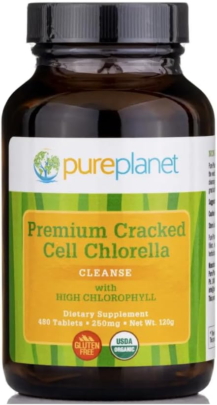 PURE PLANET Cracked Cell Chlorella Organic 480 tb/250mg
