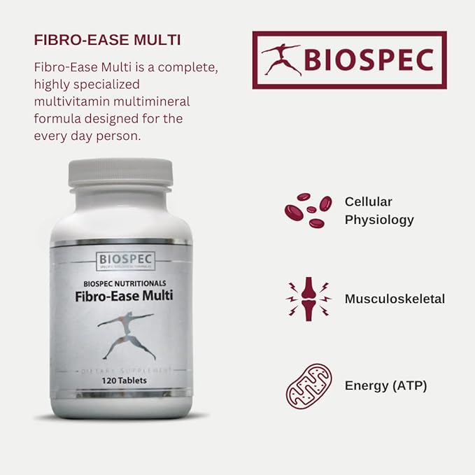Fibro-Ease Multi - Contains Essential Vitamins & Minerals - Support Energy Production & General Health (240 Capsules)