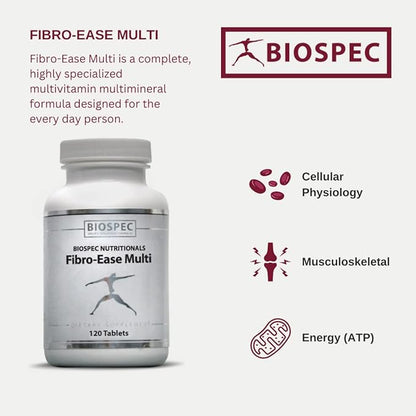 Fibro-Ease Multi - Contains Essential Vitamins & Minerals - Support Energy Production & General Health (240 Capsules)
