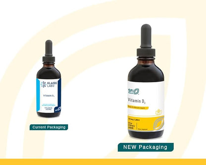 Klaire Labs Vitamin D3 Liquid Drops - High Potency 5000IU VIT D in Easy-to-Absorb MCT Oil - Immune, Bone & Cardiovascular Support - No Soy, No Artificial Colorings or Flavors (120ml / 4 fl oz)