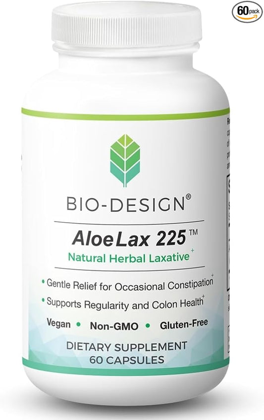 Aloe Lax 225 Relief for Occasional Constipation, with 225mg Natural Aloe ferox, 60 Vegetarian Capsules