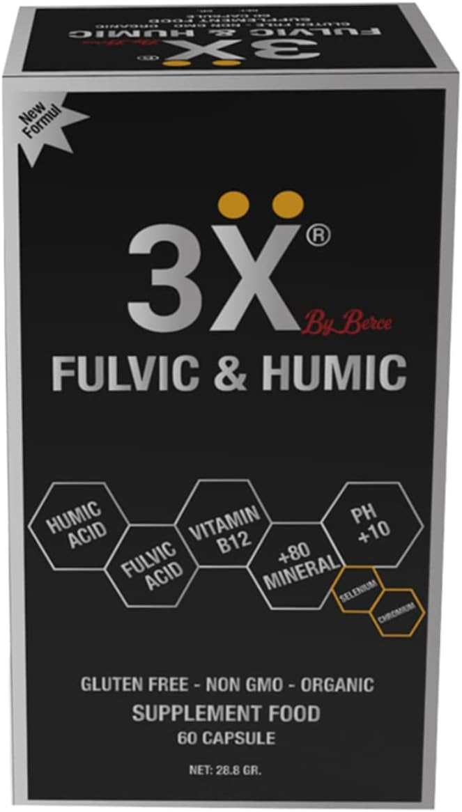 3X Fulvic and Humic Acid - 80 Minerals - Vitamin B12 - Selenium - Chromium - 60 Servings - 60 Day Supply