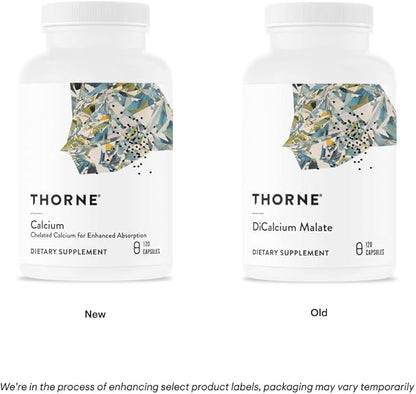 THORNE Calcium - (Formerly DiCalcium Malate) - Chelated Calcium for Enhanced Absorption with DimaCal for Bone Density Support* - 120 Capsules
