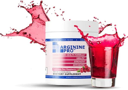 L-ARGININE PRO Supplement Powder | 30 Packets Single Serve Travel Size | 5,500mg of L-arginine Plus 1,100mg L-Citrulline, Raspberry