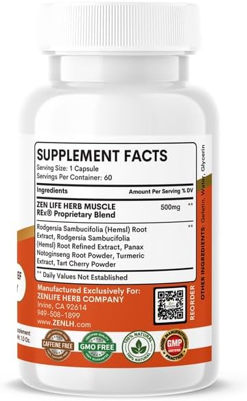 Muscle REx - Joint, Muscle & Nerve Support - Relax Aches & Chronic Discomfort Plant-Based Supplement (60 Capsules)