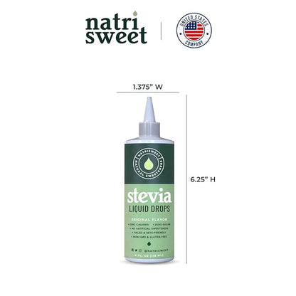 Natrisweet Liquid Stevia Drops 4oz 2pack, Pure Sweetener from Stevia Extract, Plant-Based Sugar Substitute, Zero Calorie Keto Sweetner, Mix Sugar into Drinks and Treats, Non-GMO