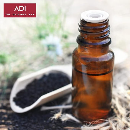 ADI Organic Black Seed Oil 8.8 oz, 100% Pure Unrefined Cold Pressed Liquid Oil, Glass Bottle, USDA Certified, Nigella Sativa, Rich in Omega 3-6-9