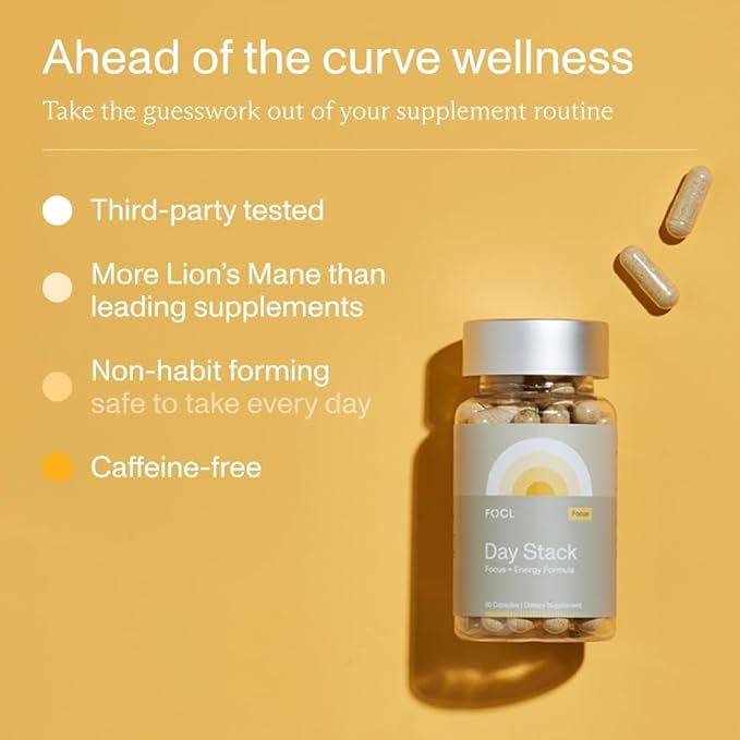 FOCL AM PM Nootropic Functional Supplement for Daytime Focus + Nighttime Recovery | AM - Supports Focus Energy Memory Cognitive Performance | PM Supports Calm Restful Restorative Sleep, Melatonin-Free