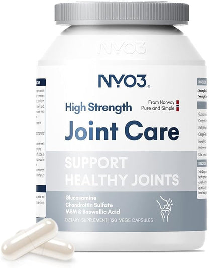 Glucosamine 1500mg with Chondroitin MSM 120 Capsules Collagen Peptide | Joint Support Supplement, 30 Day Supply Joint Health