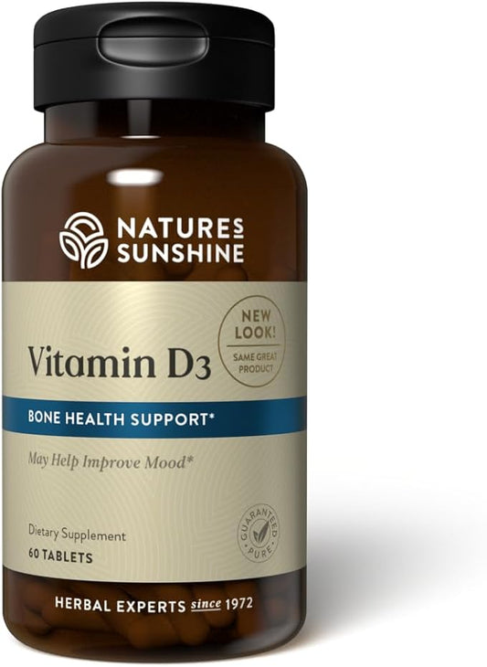 Nature's Sunshine Vitamin D3, 180 Tablets | Supports Bone Health, Contributes to Overall Health, and May Improve Mood