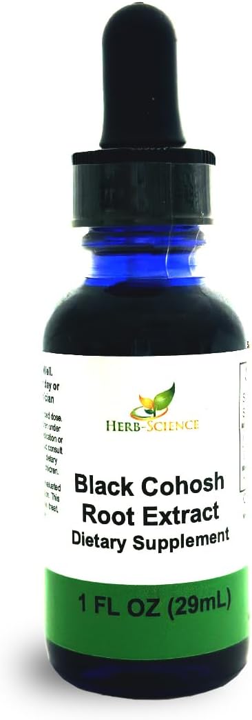 Black Cohosh Root – Supports Menstrual Relief, Menopause Relief,Healthy Blood Pressure, Circulation – Alcohol-Free Liquid Extract, 1 oz - Herb-Science