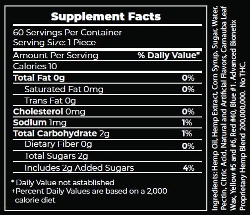 Potent Hemp Gummies | 60 Count | Pure Clean Colorado Hemp | Calm Gummies for Worriedness & Sleep