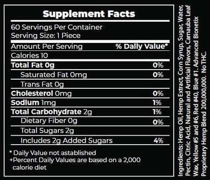 Potent Hemp Gummies | 60 Count | Pure Clean Colorado Hemp | Calm Gummies for Worriedness & Sleep