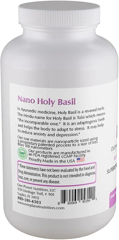 Nano Holy Basil 500 mg Veggie Capsules (120 Servings), Ocimum Sanctum Extract, Nano for Enhanced Absorption, Supports Stress Balance and Immune Health, Non-GMO, Vegan, Gluten-Free