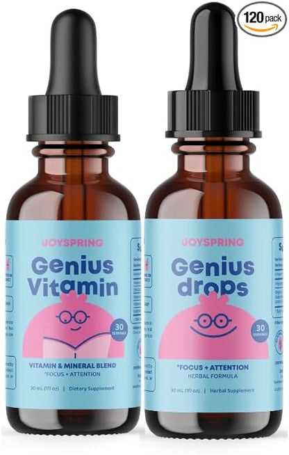 JoySpring Focus Support for Kids – Organic Blend of B9, B12, Zinc & Vitamin C – Brain Health & Attention Supplement for Kids