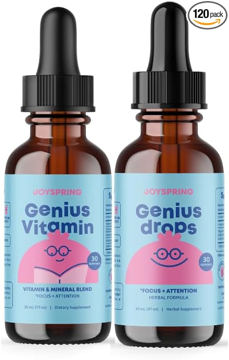 JoySpring Focus Support for Kids – Organic Blend of B9, B12, Zinc & Vitamin C – Brain Health & Attention Supplement for Kids
