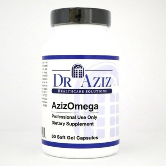 AzizOmega - Omega-3 Fish Oil Supplement - High-Potency EPA & DHA - Supports Heart, Brain & Joint Wellness - Dietary Supplement - 60 Softgels
