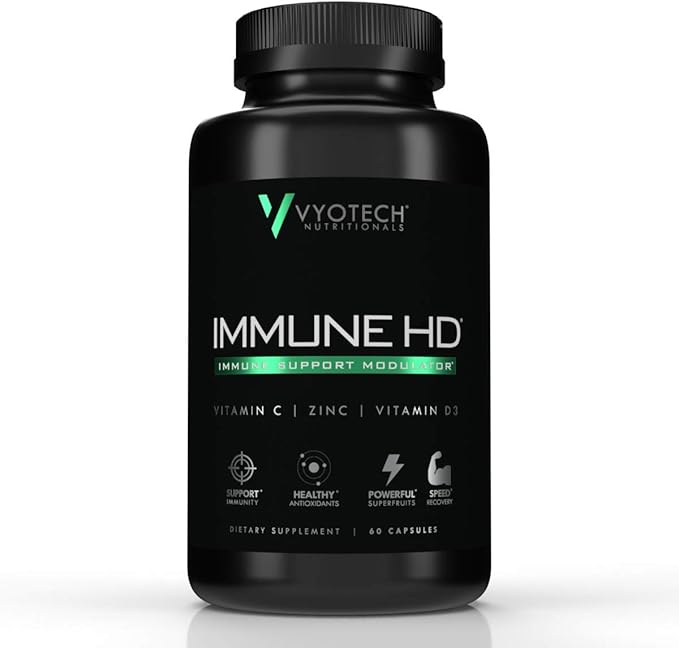 Immune HD Support Supplement | Elderberry, Echinacea, Vitamin C, D3, Zinc, Turmeric & Superfruit Antioxidants | Immune Health & Wellness Formula | 60 Capsules