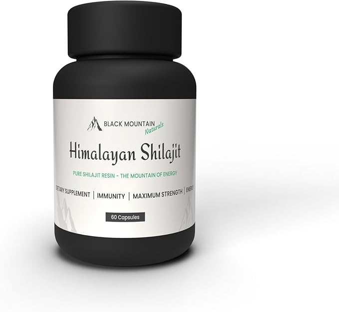 Himalayan Shilajit - 60 Capsules - Premium Quality - Pure Organic - Fulvic & Humic Acid with 85+ Minerals for Immunity, Strength & Energy - 60 Days Supply - 18000 ft