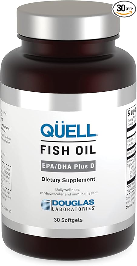 Douglas Laboratories Quell Fish Oil EPA/DHA Plus D | 3:2 Ratio of EPA to DHA Essential Omega 3 Fatty Acids Plus 1,000 I.U. of Vitamin D3* | 30 Softgels