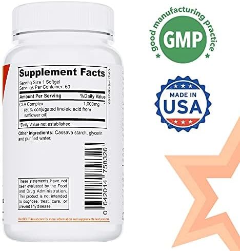 BELDT CLA 1000 Conjugated Linoleic Acid from Safflower Oil - 60 Veggie Softgels