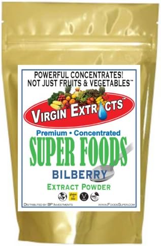 (TM Pure Premium Freeze Dried Organic Bilberry 4:1 Powder Extract Concentrate SuperFood Powder (4 x Stronger) 16oz Pouch