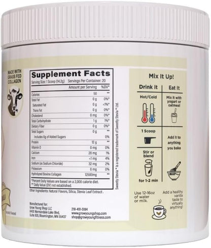 Grow Young Fitness Slim Fiber Supplement and Daily Probiotic Supplement and Vanilla Collagen Protein - Joint, Bone, and Digestion Support for Elderly