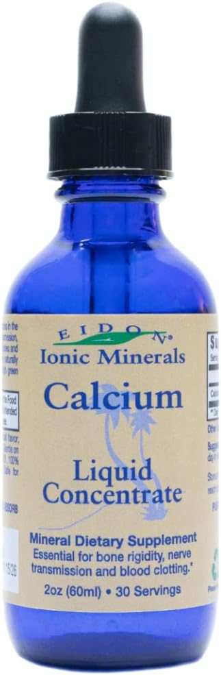 Eidon Ionic Minerals Calcium - Calcium Supplement, Liquid Concentrate, Mineral Dietary Supplement for Healthy Teeth, Bone Strength & Muscle Function - 2 Ounce Bottle