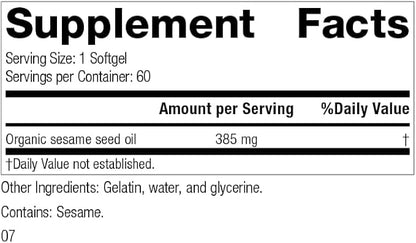 Standard Process Sesame Seed Oil - Whole Food Antioxidant, Healthy Blood, Immune Support Supplement, Liver Support and Liver Supplement with Sesame Seed Oil - 60 Softgels