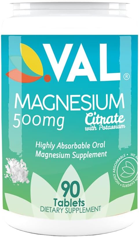 VAL Magnesium Citrate + B6 + Potassium, 90 Tablets