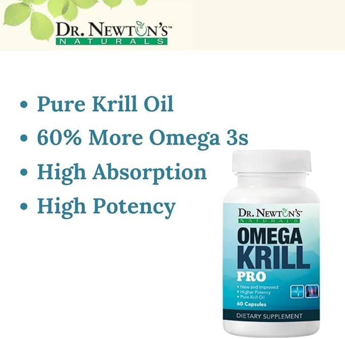 Dr. Newton’s Naturals OmegaKrill Pro EPA & DHA, Omega 3, Pristine Krill Oil – Brain, Joints, Eyes - 60 Softgels