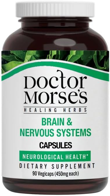 Doctor Morse's Brain & Nervous Systems Support - Support Immunity & Stress Level - Naturopath Formulated Nootropic Supplement - Ginkgo Leaf, Gotu Kola, Astragalus Root & Butchers Broom - 90 Capsules